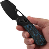 Kansept Knives Nahual Crossbar Lock Titanium & Arctic Carbon Fiber Folding MagnaCut Knife 2125V4
