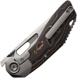Ketuo Yakuza SW Framelock Titanium & Copper Foil Carbon Fiber Folding M390 Knife M033