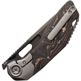 Ketuo Yakuza B Framelock Titanium & Copper Foil Carbon Fiber Folding M390 Knife M035
