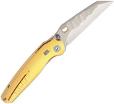 Ketuo Dirty Bird G Button Linerlock Gold Titanium Folding Bohler M390 Pocket Knife M064
