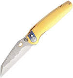 Ketuo Dirty Bird G Button Linerlock Gold Titanium Folding Bohler M390 Pocket Knife M064