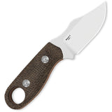 Kizer Cutlery Beaver 2 Brown Micarta AEB-L Clip Pt Fixed Blade Knife w/ Sheath 1078A4