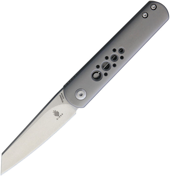 Kizer Feist Framelock Reverse Tanto S35VN Gray Titanium Folding Knife - 3499S