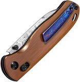 Kizer Drop Bear Limited Edition Micarta Folding Damasteel Knife 3619L1- Kizer SALE