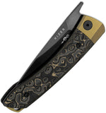 Kizer Cutlery Mini Momo Linerlock Gold Carbon Fiber & Titanium Folding S90V Knife 3663A3