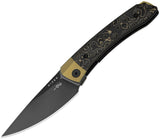 Kizer Cutlery Mini Momo Linerlock Gold Carbon Fiber & Titanium Folding S90V Knife 3663A3