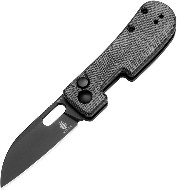 Kizer Cutlery Banish Button Lock Black Micarta Folding 154CM Pocket Knife V2676C1
