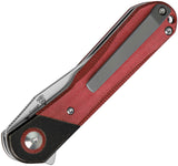 Kizer Cutlery Comet Linerlock Dark Brass & Red Micarta Folding 154CM Knife V3614C4