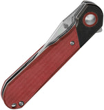 Kizer Cutlery Comet Linerlock Dark Brass & Red Micarta Folding 154CM Knife V3614C4