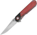 Kizer Cutlery Comet Linerlock Dark Brass & Red Micarta Folding 154CM Knife V3614C4