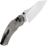 Kizer Cutlery Bulldog Clutch Lock Black Micarta Folding 154CM Pocket Knife V3672C2