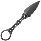 Kizer Cutlery Defensor Black Bohler M390 Serrated Fixed Blade Knife w/ Sheath ZXFB02A1