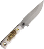 Knives Of Alaska Bush Camp Stag D2 Steel Fixed Blade Knife w/ Sheath 00037FG