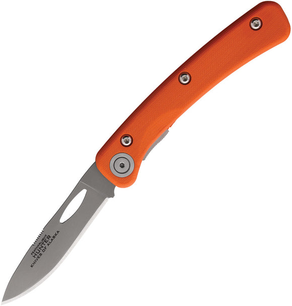 Knives Of Alaska Hunter Linerlock Orange G10 Folding D2 Steel Pocket Knife w/ Pocket Clip 00450FG