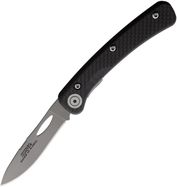 Knives Of Alaska Hunter Linerlock Carbon Fiber Folding D2 Steel Pocket Knife w/ Pocket Clip 00454FG
