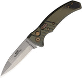 Knives Of Alaska Automatic Eagle Knife Button Lock OD Green & Black G10 MagnaCut Blade 00956FG