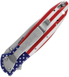 Kershaw Leek Linerlock USA Flag Aluminum Folding 14C28N Pocket Knife 1660USA