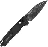 Kershaw Bel Air DuraLock Black Aluminum Folding Damascus Pocket Knife 6105BLKDAM