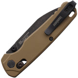 Kershaw Bel Air DuraLock Flat Dark Earth Aluminum Folding MagnaCut Knife 6105FDEBW