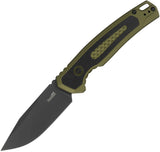 Kershaw Automatic Launch 21 Knife Button Lock OD Green Aluminum & Black G10 CPM-M4 Blade 7106OL