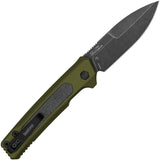 Kershaw Automatic Launch 22 Knife Button Lock OD Green Aluminum & Black Micarta MagnaCut Blade 7205