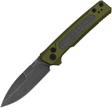 Kershaw Automatic Launch 22 Knife Button Lock OD Green Aluminum & Black Micarta MagnaCut Blade 7205