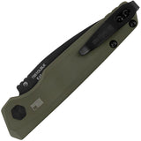 Kershaw Automatic Launch 18 Knife Button Lock OD Green Aluminum CPM-154 Blade 7551OLBLK