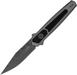 Kershaw Automatic Launch 17 Knife Button Lock Gray Aluminum & Black G10 Damascus Blade 7951DAM