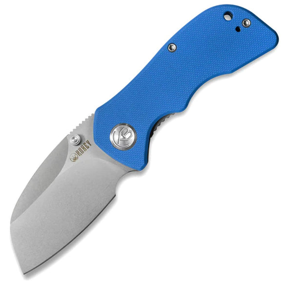 Kubey Karaji Linerlock Blue G10 Folding D2 Steel Sheepsfoot Pocket Knife 180C