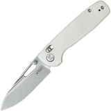 Kubey Bluff Axis Lock White G10 Folding Sandvik 14C28N Pocket Knife 316J