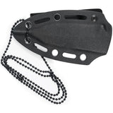 Kubey 7.62 TAG Hydra Black Stonewashed AUS-10 Steel Fixed Blade Knife w/ Sheath 282A