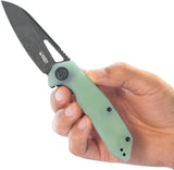Kubey Vagrant Linerlock Jade G10 Folding Black 14C28N Pocket Knife 291R
