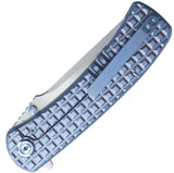 Kubey Interflow Framelock Blue Titanium Folding Bohler M390 Pocket Knife 294B