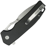 Kubey RDF Button Lock Black G10 Folding Sandvik 14C28N Pocket Knife 316N