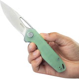 Kubey Doris Linerlock Jade G10 Folding Sandvik 14C28N Drop Pt Pocket Knife 324F