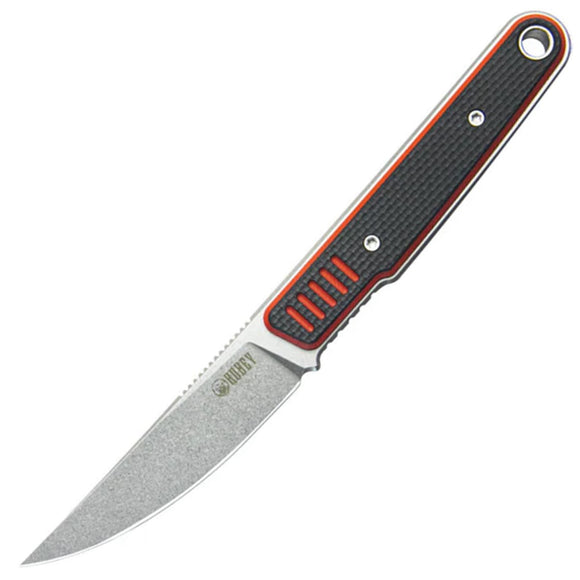 Kubey JL Kwaiken Fixie Black & Red G10 Sandvik 14C28N Clip Point Fixed Blade Knife 355A