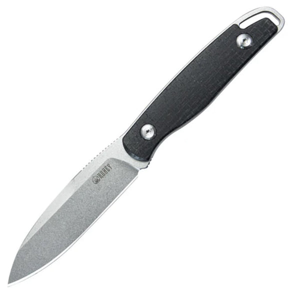 Kubey Dust Devil Black Micarta Sandvik 14C28N Spear Point Fixed Blade Knife w/ Sheath 357A