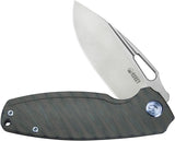 Kubey Tityus Framelock Gold Pattern Titanium Folding 14C28N Pocket Knife 360G