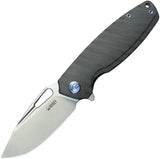 Kubey Tityus Framelock Gold Pattern Titanium Folding 14C28N Pocket Knife 360G