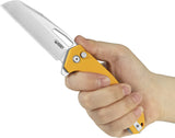 Kubey 10-8 Button Lock Yellow G10 Folding 14C28N Sheepsfoot Pocket Knife 363C