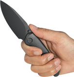 Kubey Pioneer Black Titanium Framelock DLC CPM-20CV Folding Knife 379C