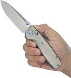 Kubey KB Knives Bluff Axis Lock Gray Titanium Folding S35VN Pocket Knife 383C