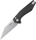 Kubey Fenrir Button Lock Black G10 Folding 14C28N Wharncliffe Pocket Knife 393A