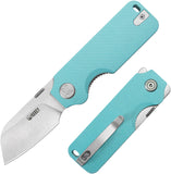 Kubey Boxer Linerlock Light Blue G10 Folding 14C28N Sheepsfoot Pocket Knife 407B