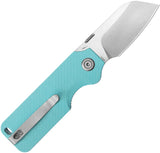 Kubey Boxer Linerlock Light Blue G10 Folding 14C28N Sheepsfoot Pocket Knife 407B