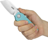 Kubey Boxer Linerlock Light Blue G10 Folding 14C28N Sheepsfoot Pocket Knife 407B
