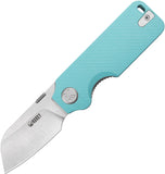 Kubey Boxer Linerlock Light Blue G10 Folding 14C28N Sheepsfoot Pocket Knife 407B