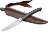 LionSTEEL AGO Carbon Fiber Bohler M390 Fixed Blade Knife w/ Sheath AG1CF