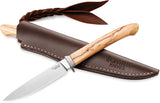 LionSTEEL AGO Olive Wood Bohler M390 Fixed Blade Knife w/ Sheath AG1UL