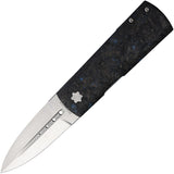 Maserin Daga Framelock Black & Blue CF Folding Elmax Pocket Knife 372B